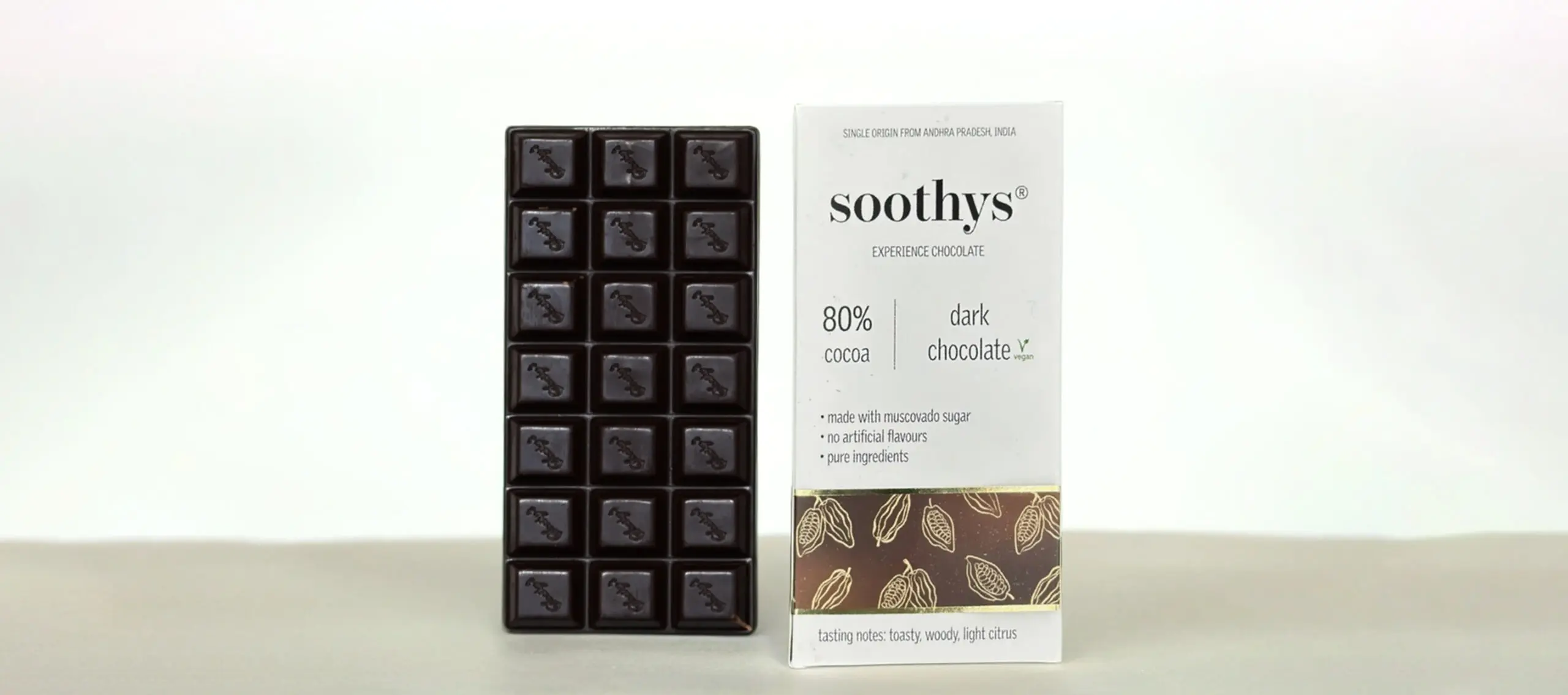 Soothys 80 Dark Vegan Chocolate front D scaled 1