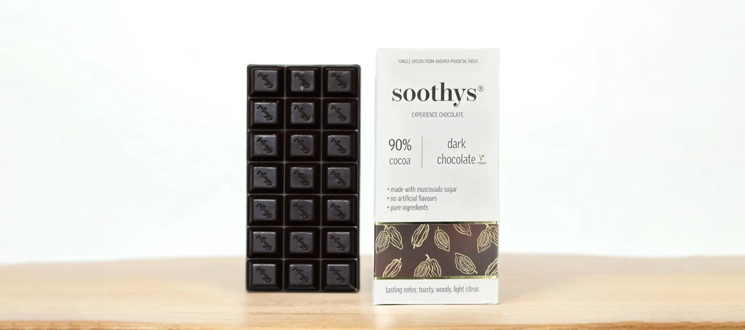 Sootys 90 Dark Vegan Chocolate front D scaled 1