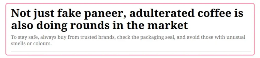 Aulterated coffee news article 1