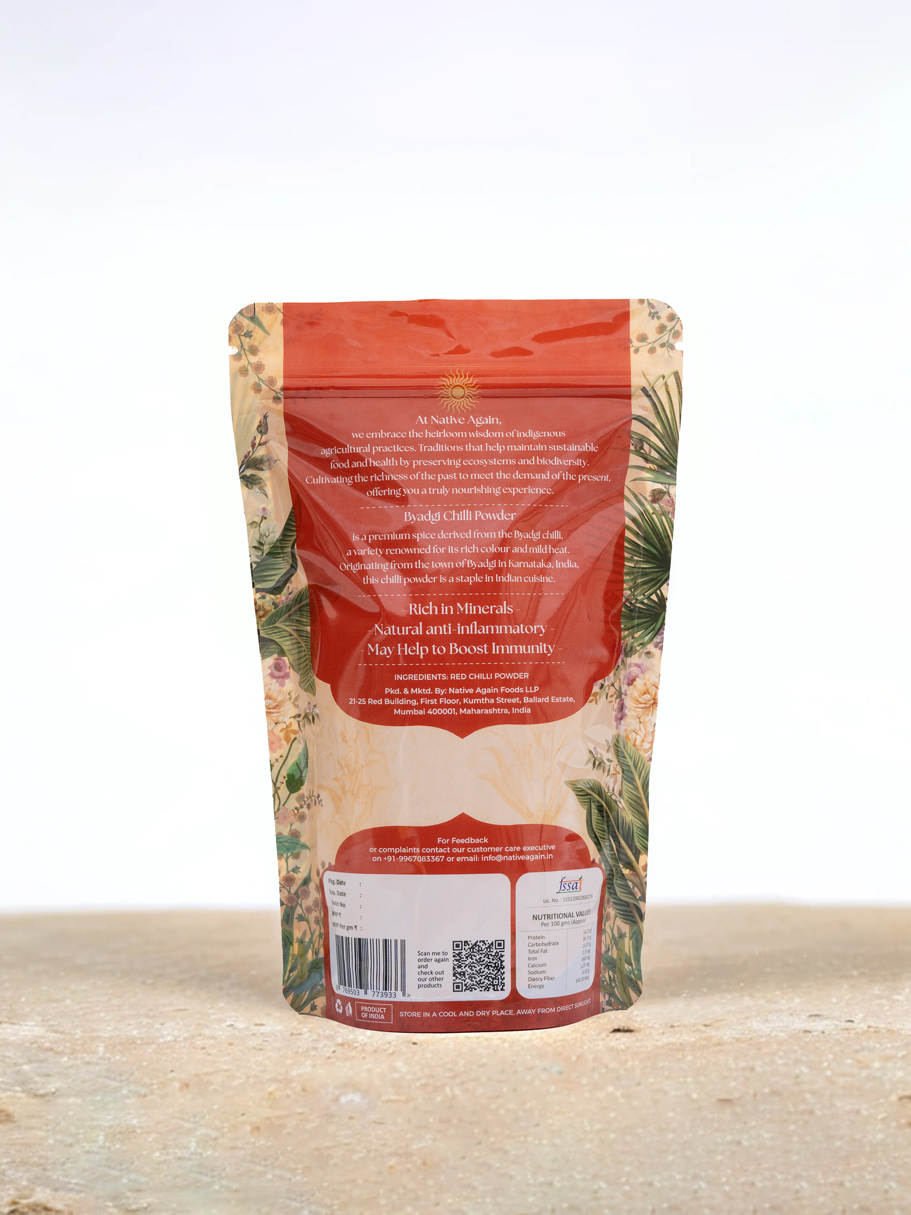 Red chilli powder back